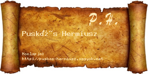 Puskás Hermiusz névjegykártya